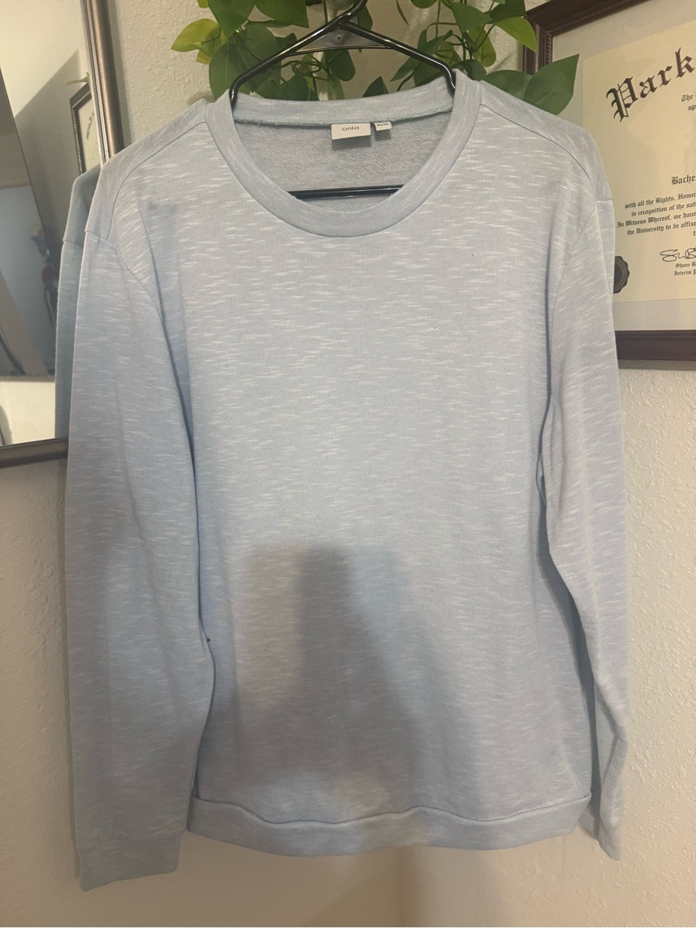 Light Blue Crewneck Long Sleeve Top
